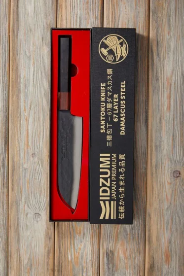 SANTOKU УНИВЕРСАЛЬНЫЙ НОЖ (67-слойная дамасская сталь) — фото 6